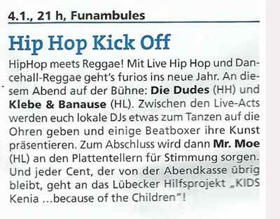 Ultimo LÃ¼beck Januar 2014 - Hip Hop & Reggae Soli Jam - Die Dudes (HH)